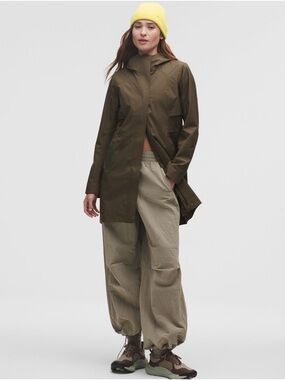 lululemon athletica Olive Green Hooded Trench Coat